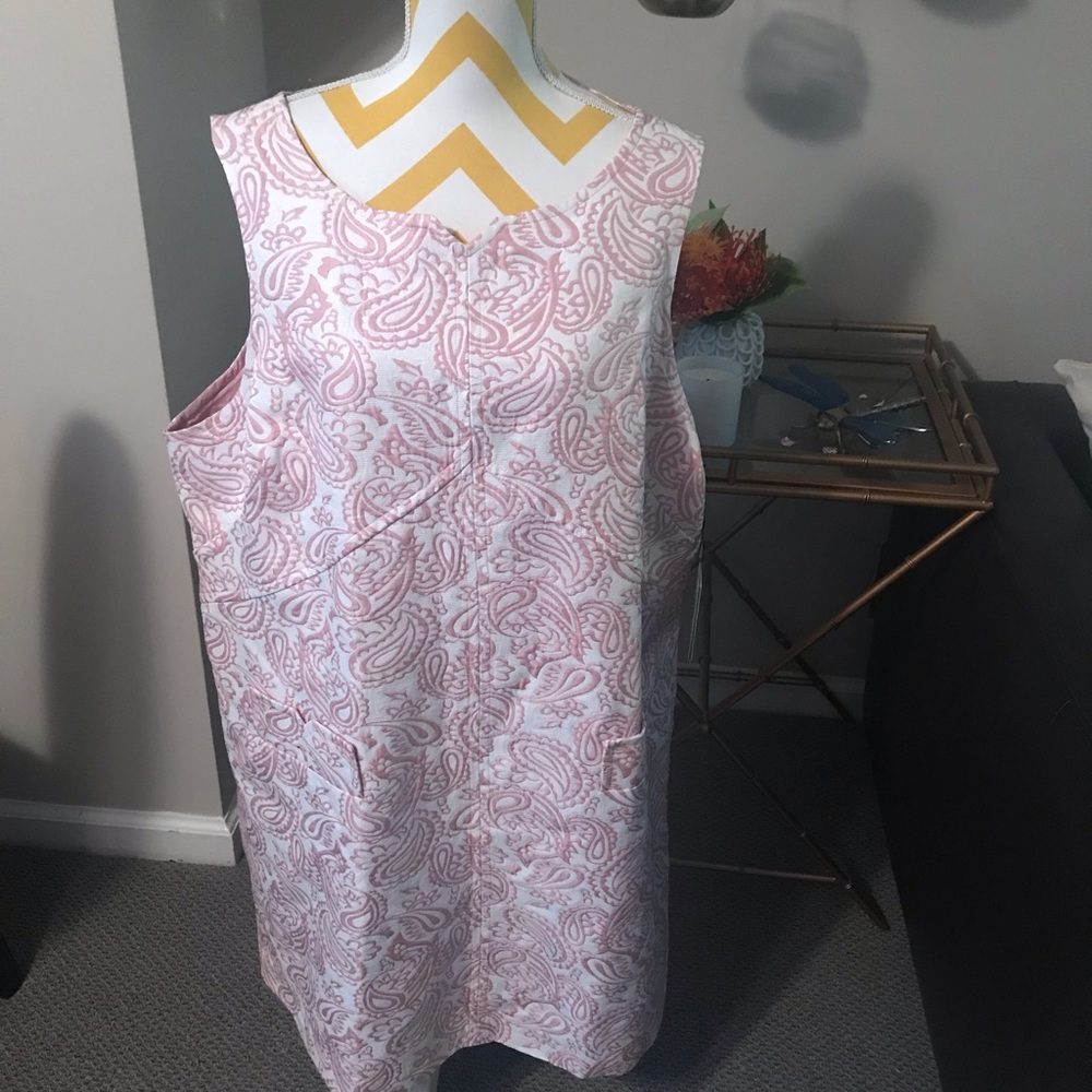Victoria Beckham 2x pink/white paisley dress NWT